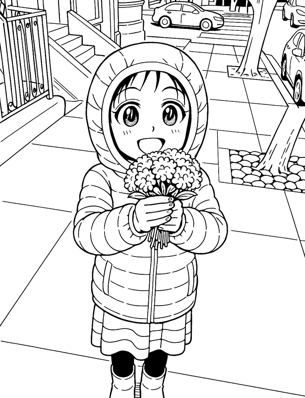 Girl line art